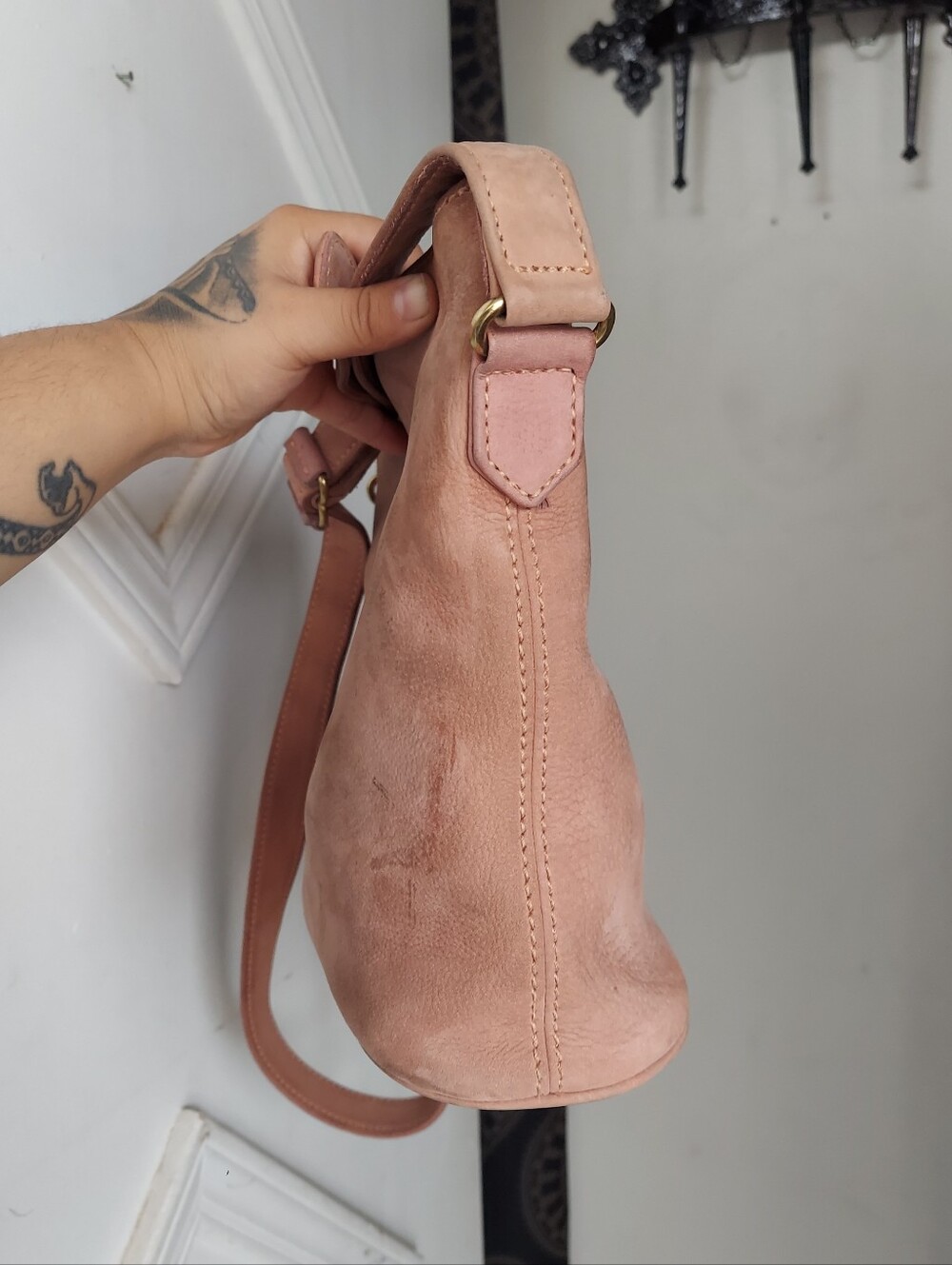 Vintage Coach Rose Small Bucket Zip Nubuc 4933💗🌸 - Picture 4 of 14